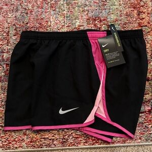 NWT Nike Women's Dri Fit Athletic Shorts in Black and Pink